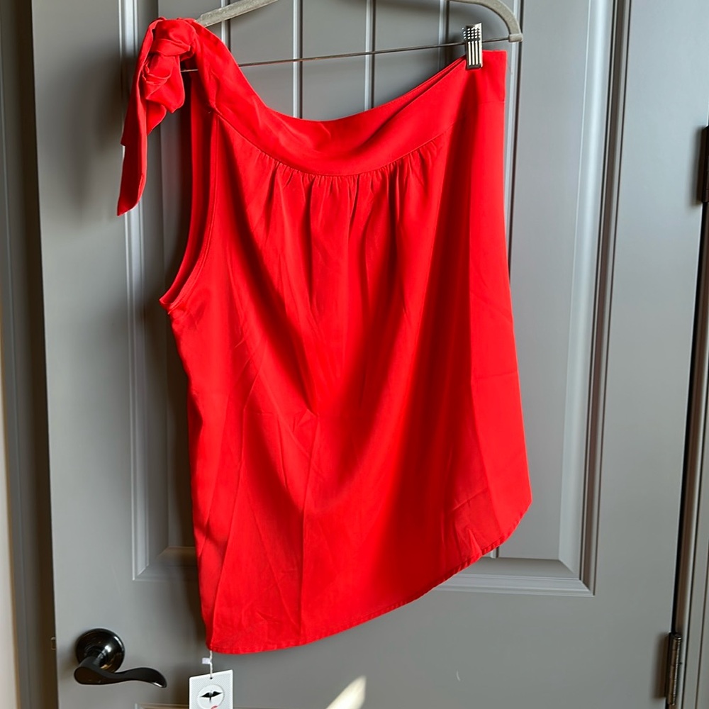 One shoulder tie blouse